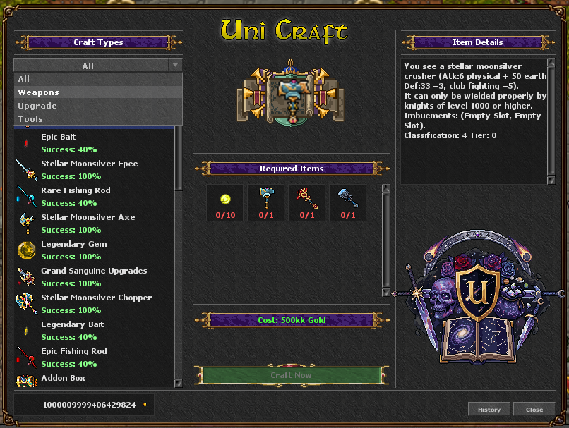 Ferramenta de busca do Craft System