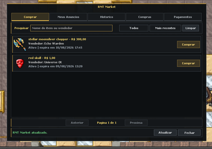 RMT Market Interface on UniverseOT